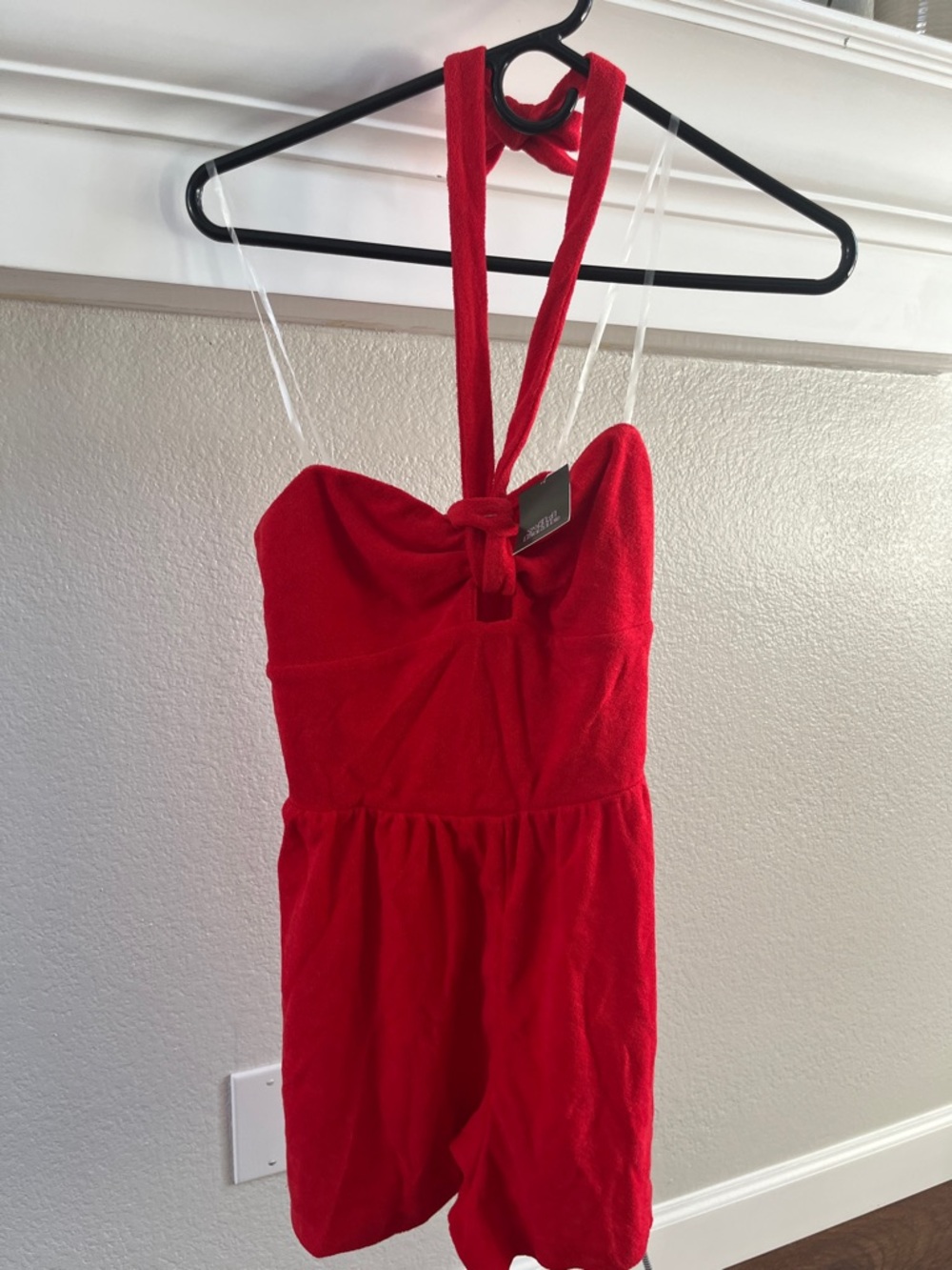 Red Halter One-Piece Romper